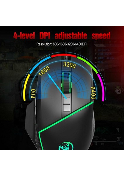 01 USB 2.0 Oyun Mekanik Klavye Işık Tek Elle Pubg Fare Mekanik Tek Elle Oyun Klavyesi (Yurt Dışından)
