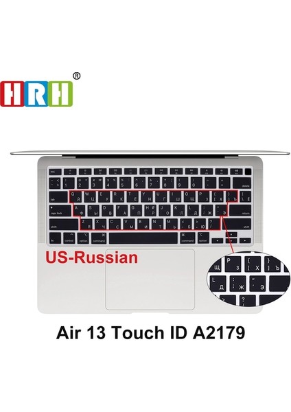 Hava 13 Dokunmatik Rus Silikon Klavye Kapak Macbook Air 12 13 14 15 16 Pro Dokunmatik Bar A1932 A2338 A1706 A2159 A2485 A2681 Koruyucu Cilt (Yurt Dışından)