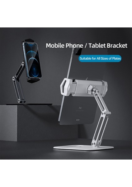 Gri P10 Tablet Standı Ayarlanabilir Katlanır Tutucu Alüminyum Alaşımlı Kol Ergonomik 360 Derece Dönebilen 4-13 Inç Tablet ve Telefon Için (Yurt Dışından) modelleri