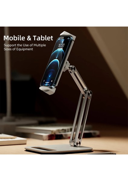 Gri P10 Tablet Standı Ayarlanabilir Katlanır Tutucu Alüminyum Alaşımlı Kol Ergonomik 360 Derece Dönebilen 4-13 Inç Tablet ve Telefon Için (Yurt Dışından) indirimleri