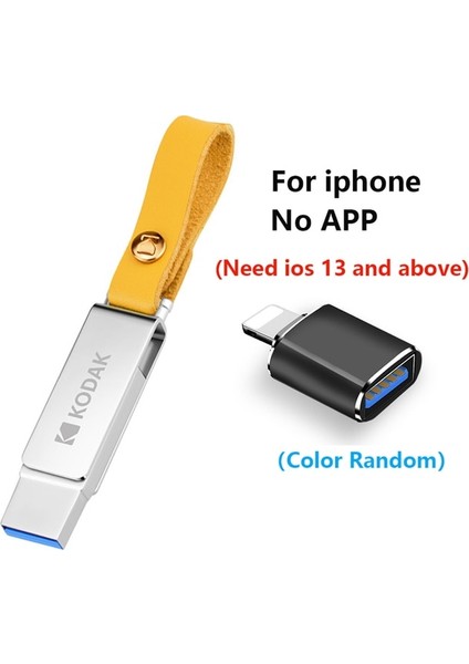 Iphone 64GB Kodak 3.1 Metal USB Flash Sürücü 32GB 64GB 128GB Tip C 2'si 1 Arada USB Sopa Çift Macbook Pc Tv Pendrive Cle Otg USB Flash Sopa Için Adpater (Yurt Dışından)