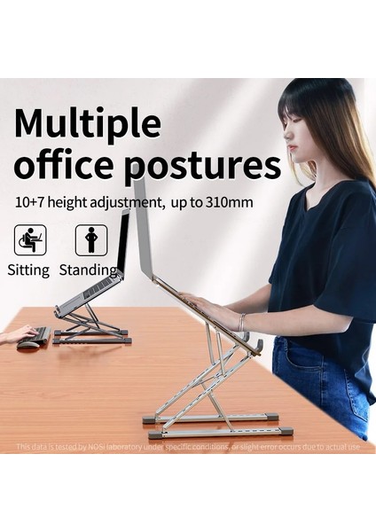 N3 Koyu Gri Ayarlanabilir Laptop Standı Alüminyum Macbook Bilgisayar Pc iPad Tablet Masa Desteği Dizüstü Standı Soğutma Pedi Dizüstü Bilgisayar Tutucu Tabanı (Yurt Dışından) fiyatları