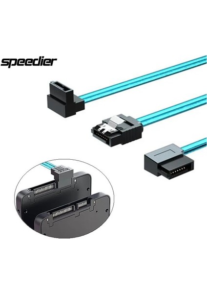 Yukarı-Sol 30 cm Dirsek Sata 3.0 Sabit Disk Veri Kablosu Sata3 6 Gbps Hızlı Şarj Kablosu Dıy Düz Yukarı Aşağı Sol Sağ Açılı HDD Sabit Disk Disk (Yurt Dışından)