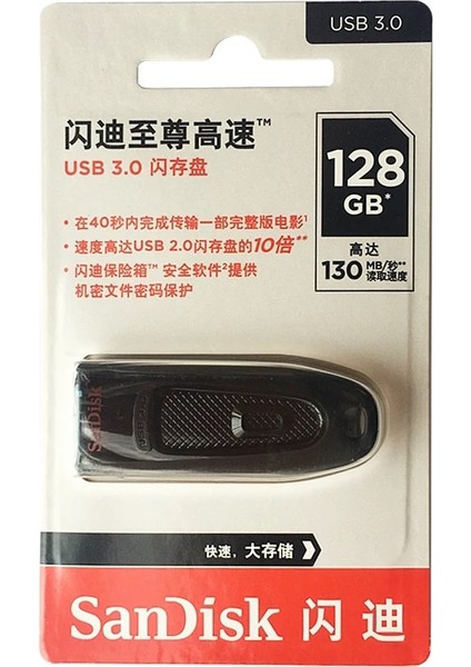 128 GB Sandisk CZ48 USB 3.0 Flash Sürücü 256 GB Kalem Sürücüsü 128 GB Usb3.0 Bellek Çubuğu 64 GB U Disk 32 GB 16 GB USB Anahtar Okuma Hızı 130 M/s'ye Kadar (Yurt Dışından) modelleri