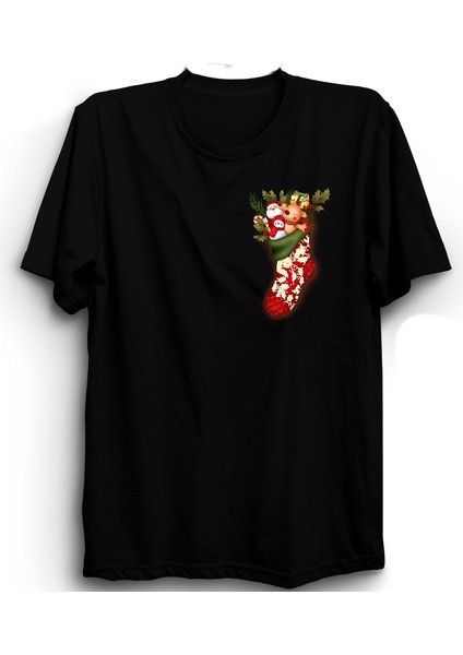 Noel Baba, Noel Sock Logo, Çorap, Christmas, Yeni Yıl, Yılbaşı Tişört