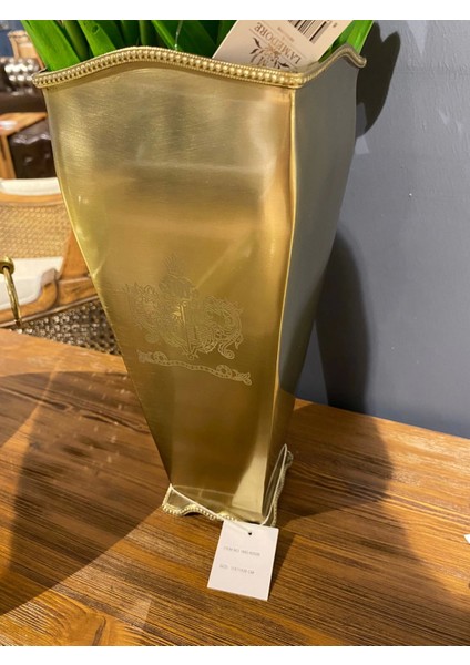 Engrave Kare Gold Vazo 11*11*26 cm