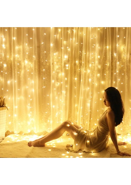 Vıp Gün Işığı Salkım LED Işık 2.50X2 Mt. Eklemeli 16 Dallı 320 Ledli Modlu Gün Işığı Perde LED Işık