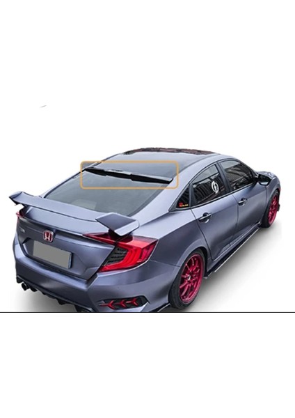 Honda Civic Rs Cam Üstü Pianoblack Spoiler Plastik 2016-2021