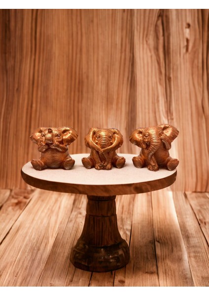 3lü Görmedim Duymadım Bilmiyorum Fil Biblo & 8 cm Taş Tozu Hediyelik Dekoratif Obje ve Biblo indirimleri