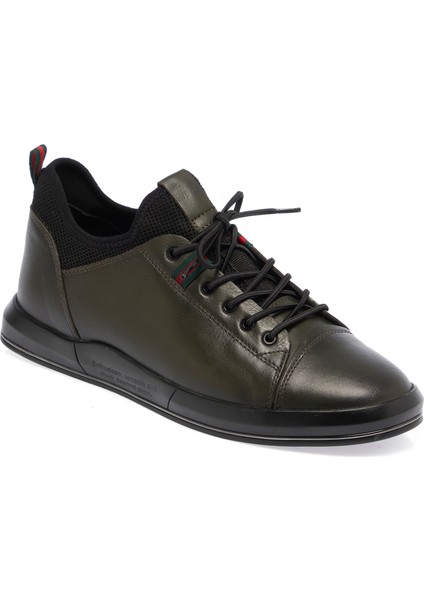 Yeşil Hakiki Deri Erkek Sneaker - E23S1AY56401-H48