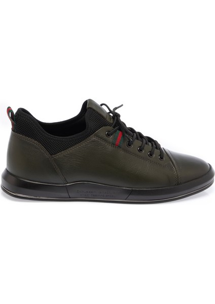 Yeşil Hakiki Deri Erkek Sneaker - E23S1AY56401-H48