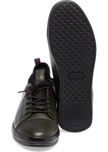 Yeşil Hakiki Deri Erkek Sneaker - E23S1AY56401-H48