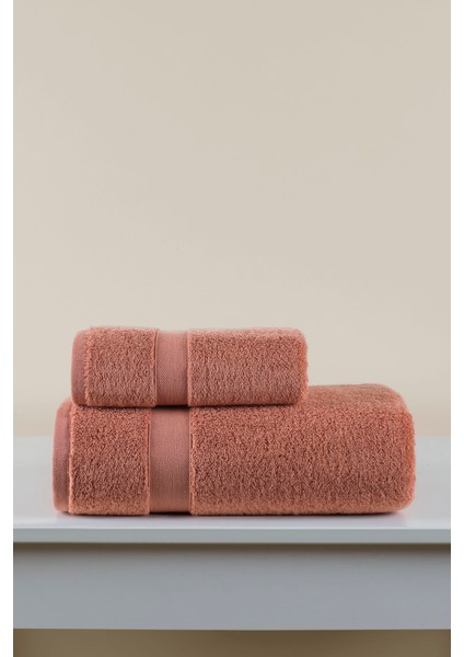 Luxe %100 Pamuk Yüz Havlusu Kiremit 50x90 modelleri