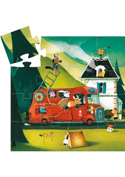 Dekoratif Puzzle 16 Parça - The Fire Truck