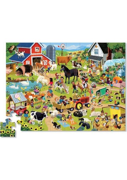 Crocodile Creek Dekoratif Puzzle - 48 Parça - Çiftlik