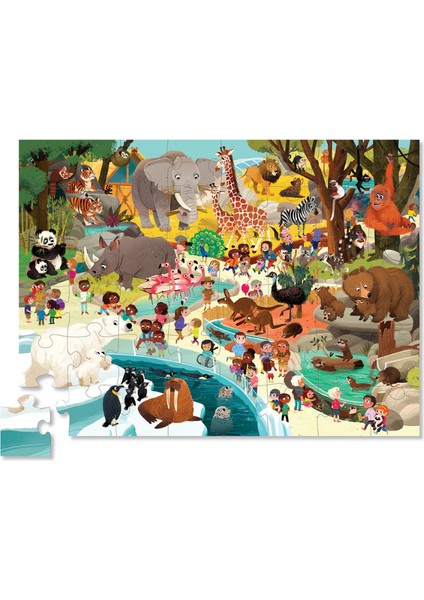 Crocodile Creek Müzede Bir Gün Puzzle - 48 Parça - Hayvanat Bahçesi