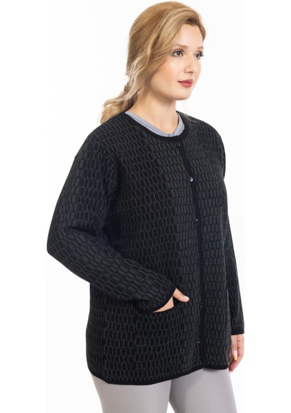 Yeni Sezon Kadın Triko Örgü Sıkı Dokuma Düğmeli Zincir Desenli Anne Kışlık Hırka 8086 fırsatları