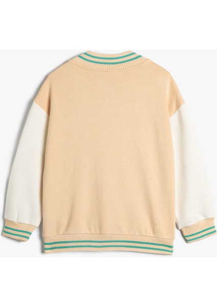 Oversize Bomber Kolej Ceket Aplike Detaylı Yuvarlak Yaka fiyatları