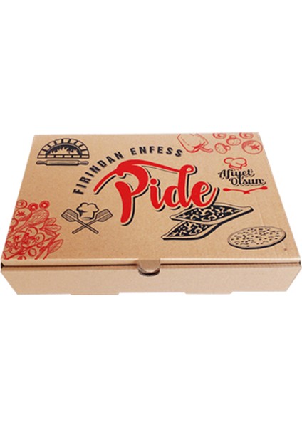 Balkan Standart Baskılı Pide Kutusu 18*27*5 cm ( 100 Adet)