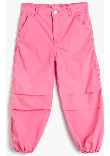 Paraşüt Kot Pantolon Pamuklu Beli Lastikli Cepli - Parachute Jean