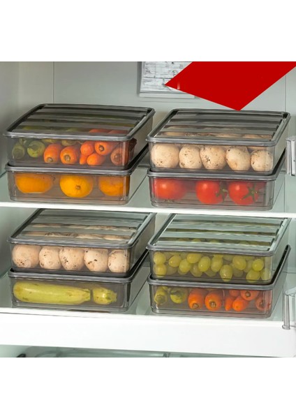 Plastik Kapaklı Saklama Kabı - Buzdolabı Buzluk Düzenleme Mikrodalga Difriz Mutfakta Yiyecekler Taze