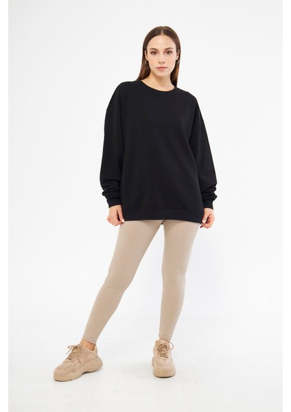 Siyah Kadın Oversize Basic Sweatshirt - Karmen fırsatları