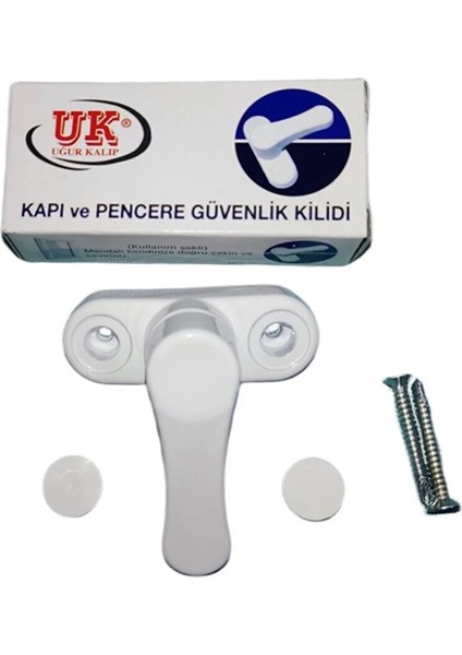 Uğur Kalıp 2 Ad. Beyaz Pencere Emniyet Kilidi Metal Çek Çevir. (Uğur Kalıp)