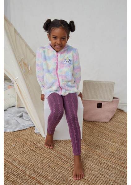Zincir Desenli Çocuk Tayt Lila fiyatları