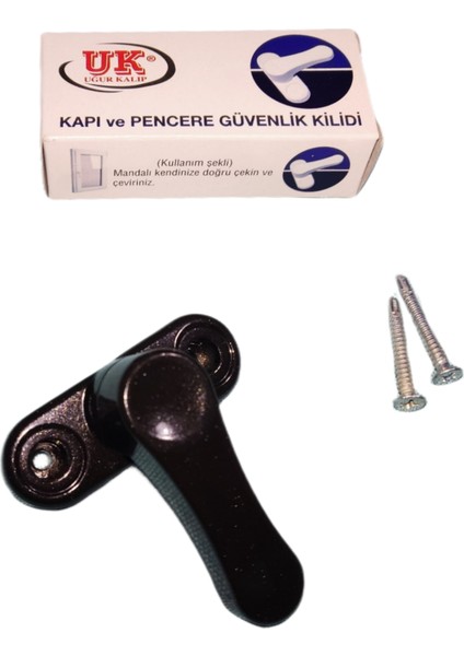 Uğur Kalıp 2 Ad. Koyukahve Pencere Emniyet Kilidi Metal Çek Çevir. (Uğur Kalıp)