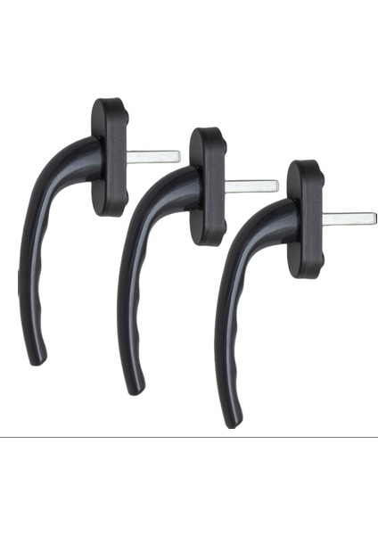 3 Adet Pencere Kolu Alüminyum Yerli Üretim Sağlam (Kaya-Pen Marka Star Model) (Koyukahve 8022 (Siyah))