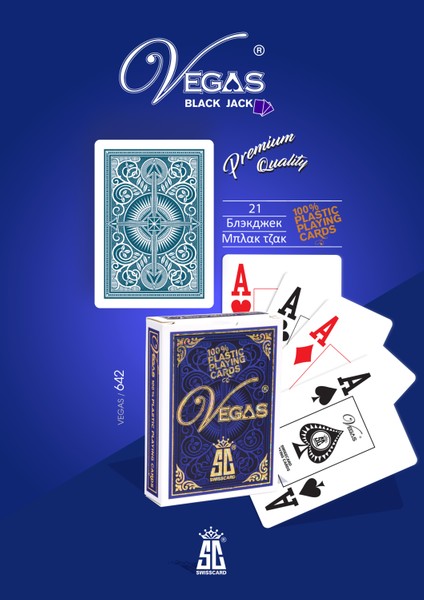 642 Plastik Oyun Kartı Kartı (Black Jack, 21, Var Var, Poker) Tek Deste