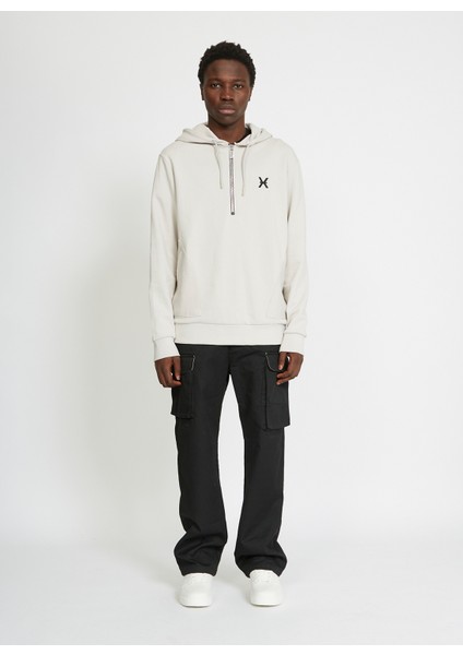 Kapüşon Yaka Mavi Erkek Sweatshirt UMA23097FE