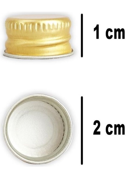 6’lı 50 ml Gold Metal Kapaklı Cam Zencefil Shot Şişesi Söz Nişan Hediyelik Kolonya Şişesi