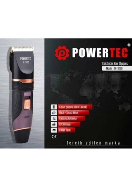 h Powertec 3200 Tıraş Makinesi PWR3200
