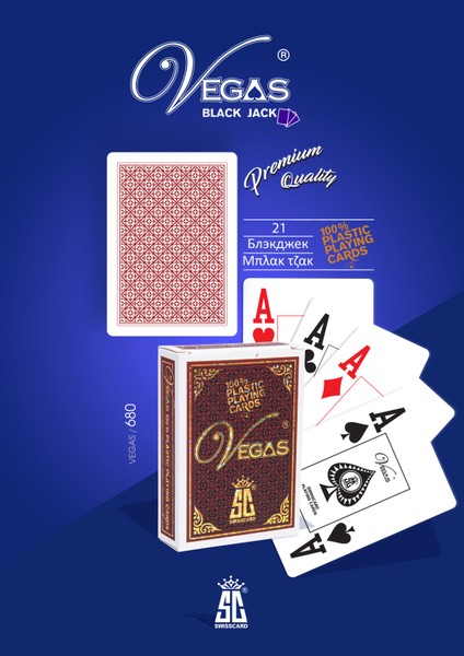 680 Plastik Oyun Kartı Kartı (Black Jack, 21, Var Var, Poker) Tek Deste