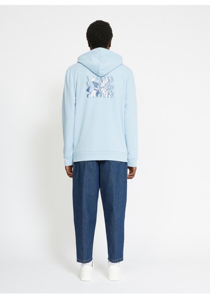 Kapüşon Yaka Mavi Erkek Sweatshirt UMA23023FE fiyatları
