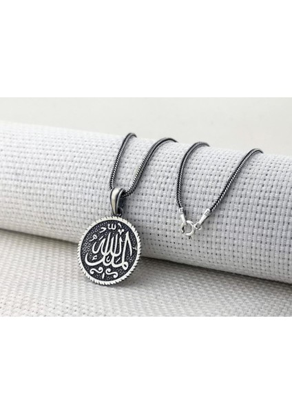 Mülki Allah Mülk Allah'ın Yazılı 925 Ayar Gümüş Kolye