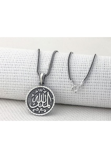 Mülki Allah Mülk Allah'ın Yazılı 925 Ayar Gümüş Kolye