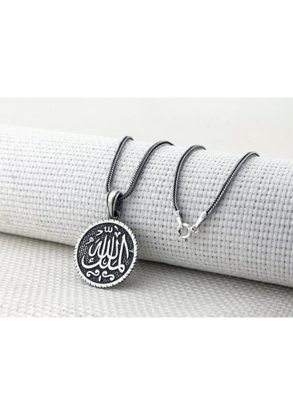 Mülki Allah Mülk Allah'ın Yazılı 925 Ayar Gümüş Kolye