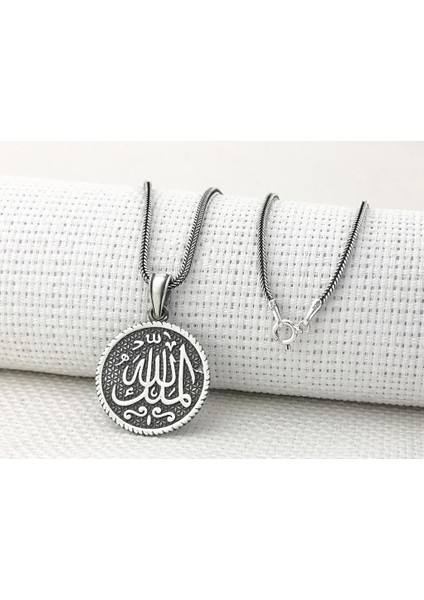 Mülki Allah Mülk Allah'ın Yazılı 925 Ayar Gümüş Kolye