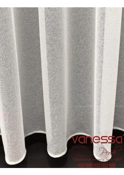 Zikzak Desen Tül Salon ve Yatak Odası Tül Perde Modern Ütü Istemez 1/2,5 Sık Pileli Etek Kurşunlu 2072