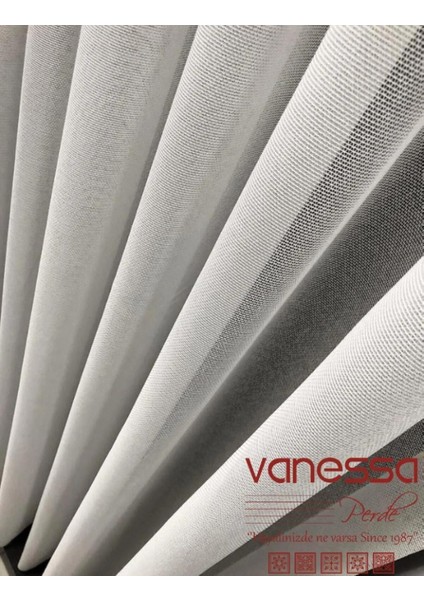 Zikzak Desen Tül Salon ve Yatak Odası Tül Perde Modern Ütü Istemez 1/2,5 Sık Pileli Etek Kurşunlu 2056