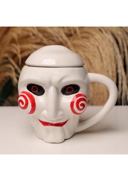 Saw 3D Seramik Kupa Bardak Kapaklı