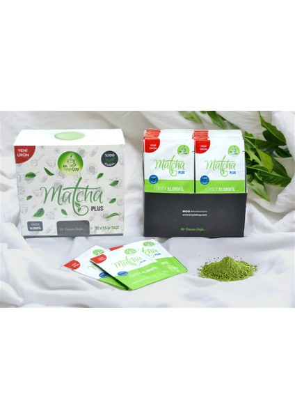 Matcha Plus Yüksek Kalite Saf Matcha Çayı (30 x 1.5Gr)