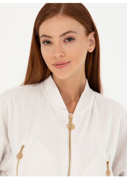 Fermuarlı Yaka Taş Kadın Sweatshirt Nate fiyatları