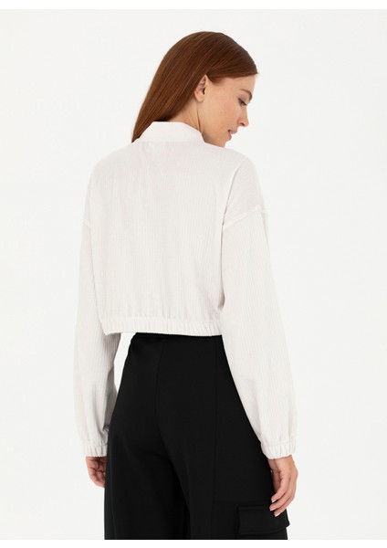 Fermuarlı Yaka Taş Kadın Sweatshirt Nate indirimleri