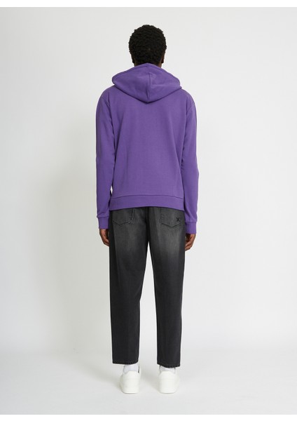 Kapüşon Yaka Mor Erkek Sweatshirt UMA23076FE fiyatları