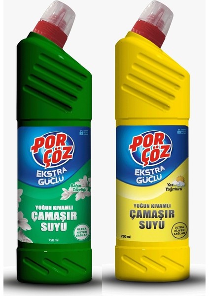 Yoğun Kıvamlı Çamaşır Suyu Bahar Tazeliği+Yaz Yağmuru 750 ml 2 'li Set