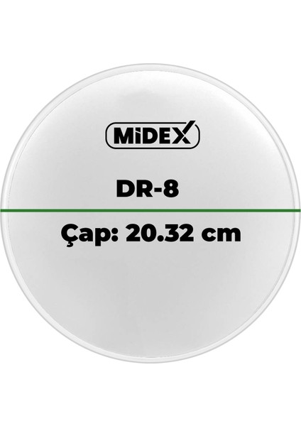 DR-8WH Beyaz Renk 8 İnç Bateri Davul Tom Derisi Drumhead 8'' inch (20.32 cm)