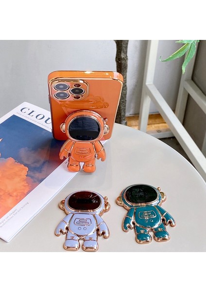 Masa Üstü Sevimli Astronot Standı Telefon Tutucu Yapışkan Özelliği Telefon Kılıfına Yapıştırılır